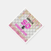 ピンク金ゴールドフィフティファブラス50th スタンダードカクテルナプキン (角)