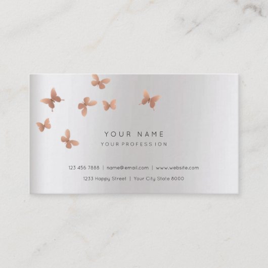 ピンク金ゴールドフェイクホワイトグレークーパービップパーリーシルバー 名刺 (正面)