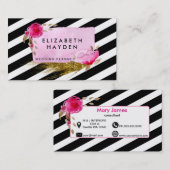 ピンク金ゴールドフォイルフローラ名刺 名刺 (正面/裏面)