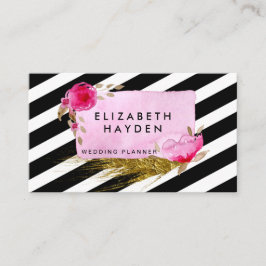 ピンク金ゴールドフォイルフローラ名刺 名刺