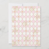 ピンク金ゴールドフローラくるみ割りガールズバースデーパーティー 招待状 (裏面)