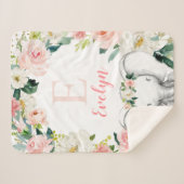 ピンク金ゴールドフローラエレファントガール シェルパブランケット (正面(横))