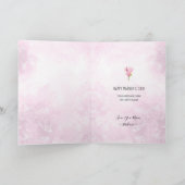 ピンク金ゴールドフローラカスタムリースフォトマザーズデイ カード (内部)