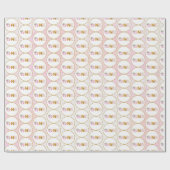 ピンク金ゴールドフローラカボチャ秋第1誕生日ワン ラッピングペーパー (フラット)