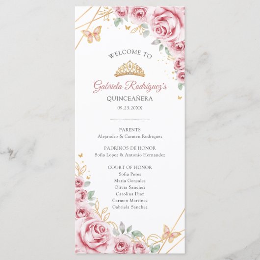 ピンク金ゴールドフローラキンセアニェライベント順 プログラム (正面)