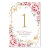 ピンク金ゴールドフローラキンセアニェラ テーブルナンバー (正面)