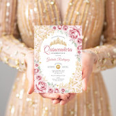ピンク金ゴールドフローラキンセアニェラ 招待状