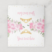 ピンク金ゴールドフローラクラウンプリンセス誕生日 プレイスカード (外部開封)