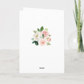 ピンク金ゴールドフローラジャングルサファリ動物誕生日 カード (裏面)