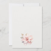 ピンク金ゴールドフローラティーセット婚約ティーパーティー 招待状 (裏面)