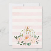 ピンク金ゴールドフローラパンプキンベビーシャワー招待状 招待状 (裏面)