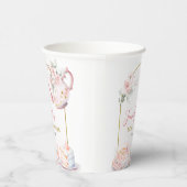 ピンク金ゴールドフローラブライダルシャワーティーパーティー 紙コップ (右)