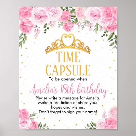 ピンク金ゴールドフローラプリンセスクラウンタイムカプセル ポスター (正面)
