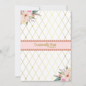 ピンク金ゴールドフローラプリンセス誕生日招待状 招待状 (裏面)