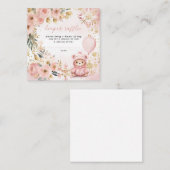 ピンク金ゴールドフローラベビーシャワーおむつラッフル エンクロージャーカード (正面/裏面)