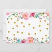 ピンク金ゴールドフローラユニコーン誕生日写真ありがとう サンキューカード (裏面)