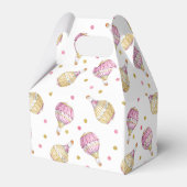 ピンク金ゴールドフローラ紙吹雪熱気球 フェイバーボックス (正面サイド)