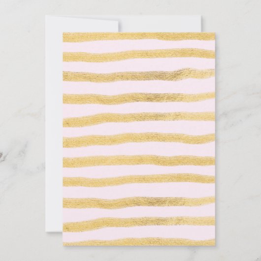 ピンク金ゴールドフローラ車のドライブバイベビーガールシャワー サンキューカード (裏面)