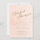 ピンク金ゴールドブライダルシャワーパーティー 招待状 (正面)