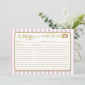 ピンク金ゴールドブライダルシャワーレシピカード (スタンド正面)