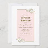 ピンク金ゴールドブライダルシャワー 招待状 (正面)