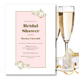 ピンク金ゴールドブライダルシャワー 招待状