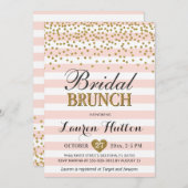 ピンク金ゴールドブライダルブランチ招待状カードミモサ 招待状 (正面/裏面)