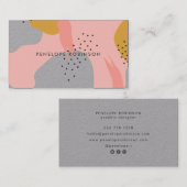 ピンク金ゴールドブラシストローク抽象芸術パターンクラフト 名刺 (正面/裏面)