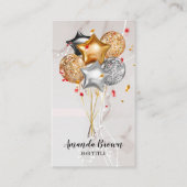 ピンク金ゴールドブラックイベントプランナーバルーンアーティスト 名刺 (正面)