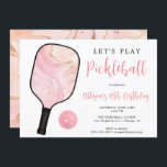 ピンク金ゴールドブラックピックボール誕生日パーティー 招待状<br><div class="desc">このデザインの高度なカスタマイズを行うには、上記の「デザインツールを使用して編集」ボタンを選択する。</div>