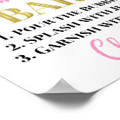 ピンク金ゴールドブラックマムオーサバーサインベビーシャワー ポスター (角)