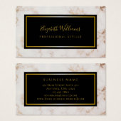 ピンク金ゴールドブラック大理石スタイリストの名刺 (正面&裏面)