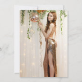 ピンク金ゴールドブラック甘い16フォトバースデーパーティー 招待状 (裏面)