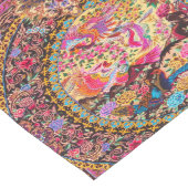 ピンク金ゴールドブルーペルシャフローラ花孔雀アート ロングテーブルランナー (コーナー)