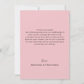 ピンク金ゴールドブ結婚ラシ サンキューカード (裏面)