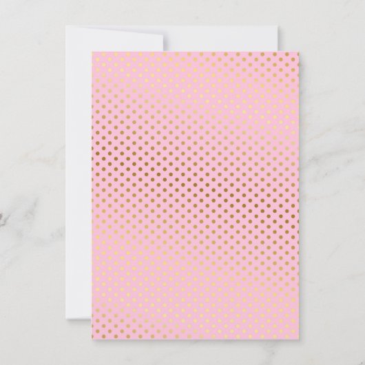 ピンク金ゴールドプリンセスカーテン赤ちゃんシャワー招待状 招待状 (裏面)