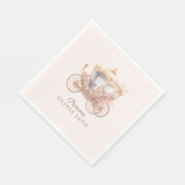 ピンク金ゴールドプリンセスキャリッジフェアヤテール誕生日 スタンダードランチョンナプキン (角)