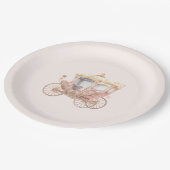 ピンク金ゴールドプリンセスキャリッジフェアヤテール誕生日 ペーパープレート (アングル)