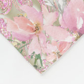 ピンク金ゴールドプリンセスキャリッジベビーブランケット フリースブランケット (角)