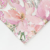 ピンク金ゴールドプリンセスキャリッジベビーブランケット フリースブランケット (角)