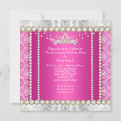 ピンク金ゴールドプリンセスキンセアニェラダイヤモンドレース 招待状 (裏面)