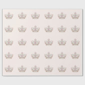 ピンク金ゴールドプリンセスクラウンフェアヤテール誕生日 ラッピングペーパー (フラット)