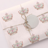 ピンク金ゴールドプリンセスクラウンフェアヤテール誕生日 ラッピングペーパー