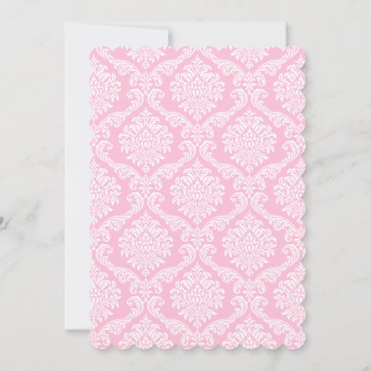 ピンク金ゴールドプリンセスクラウンプリンセス誕生日 招待状 (裏面)