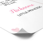 ピンク金ゴールドプリンセスクラウン誕生日マイルストーンサイン ポスター (角)