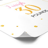 ピンク金ゴールドプリンセスクラウン誕生日マイルストーンサイン ポスター (角)