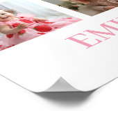 ピンク金ゴールドプリンセスクラウン誕生日マイルストーンサイン ポスター (角)