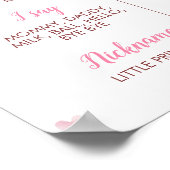 ピンク金ゴールドプリンセスクラウン誕生日マイルストーンサイン ポスター (角)