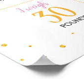 ピンク金ゴールドプリンセスクラウン誕生日マイルストーンサイン ポスター (角)