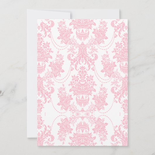 ピンク金ゴールドプリンセスフローラ1日目の誕生日 招待状 (裏面)